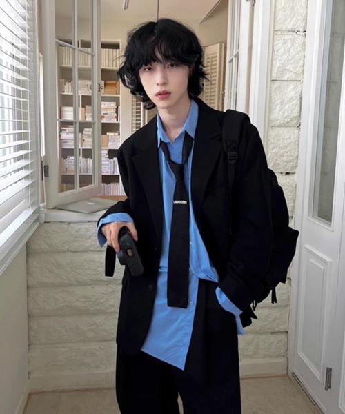 NOWLE(ノウル)の「【NOWLE】ルーズシルエット ボリュームスリーブ クリーンブロードシャツ / コットンシャツ(シャツ/ブラウス・メンズ・ホワイト/ライトブルー・MEDIUM/LARGE)」の15枚目の写真