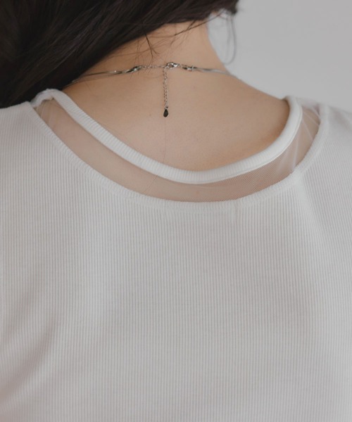 slattgir(スラットジール)の「高身長 ポイントシアータンクトップ(トールサイズ)Essenave(Tシャツ/カットソー・レディース・オフホワイト/ブラック・TM/TL/TLL/T3L/T4L/T5L)」の19枚目の写真