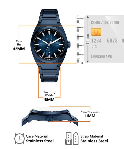 FOSSIL(フォッシル)の「フォッシル 腕時計 メンズ アナログ ステンレス FS6169(アナログ腕時計・メンズ・ブルー・FREE)」の5枚目の写真