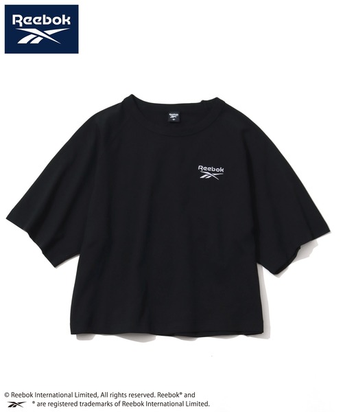 Reebok（リーボック）の「【Reebok/リーボック】刺繍ロゴ クロップド丈 ラグラン半袖Tシャツ（Tシャツ/カットソー・レディース・ネイビー×ホワイト/ブラック/ホワイト×ブラック・M/L）」の6枚目の写真