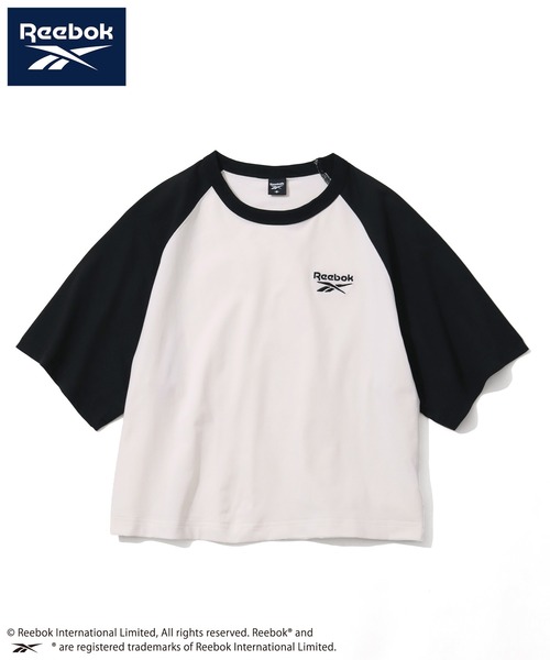 Reebok（リーボック）の「【Reebok/リーボック】刺繍ロゴ クロップド丈 ラグラン半袖Tシャツ（Tシャツ/カットソー・レディース・ネイビー×ホワイト/ブラック/ホワイト×ブラック・M/L）」の4枚目の写真