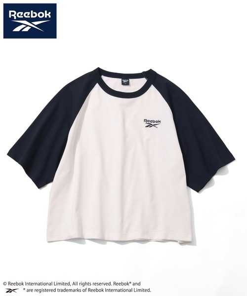 Reebok（リーボック）の「【Reebok/リーボック】刺繍ロゴ クロップド丈 ラグラン半袖Tシャツ（Tシャツ/カットソー・レディース・ネイビー×ホワイト/ブラック/ホワイト×ブラック・M/L）」の8枚目の写真