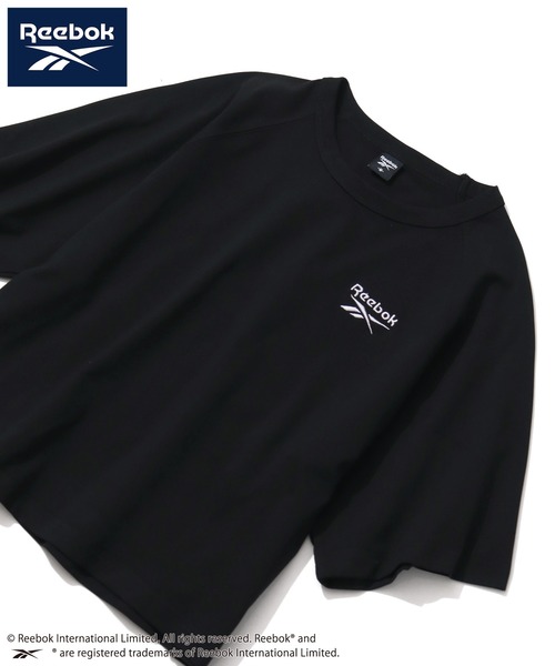 Reebok（リーボック）の「【Reebok/リーボック】刺繍ロゴ クロップド丈 ラグラン半袖Tシャツ（Tシャツ/カットソー・レディース・ネイビー×ホワイト/ブラック/ホワイト×ブラック・M/L）」の21枚目の写真