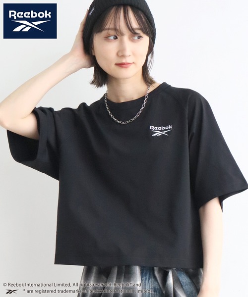 Reebok（リーボック）の「【Reebok/リーボック】刺繍ロゴ クロップド丈 ラグラン半袖Tシャツ（Tシャツ/カットソー・レディース・ネイビー×ホワイト/ブラック/ホワイト×ブラック・M/L）」の15枚目の写真