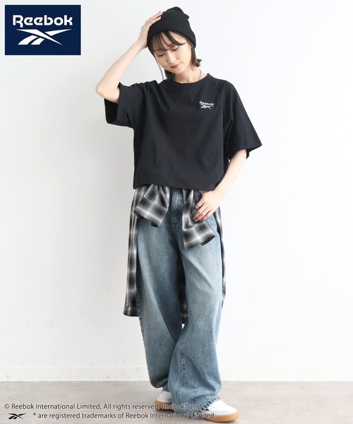 Reebok（リーボック）の「【Reebok/リーボック】刺繍ロゴ クロップド丈 ラグラン半袖Tシャツ（Tシャツ/カットソー・レディース・ネイビー×ホワイト/ブラック/ホワイト×ブラック・M/L）」の17枚目の写真