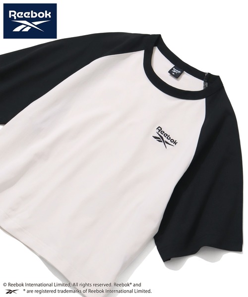 Reebok（リーボック）の「【Reebok/リーボック】刺繍ロゴ クロップド丈 ラグラン半袖Tシャツ（Tシャツ/カットソー・レディース・ネイビー×ホワイト/ブラック/ホワイト×ブラック・M/L）」の22枚目の写真