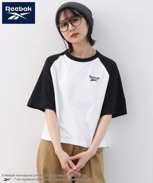 Reebok（リーボック）の「【Reebok/リーボック】刺繍ロゴ クロップド丈 ラグラン半袖Tシャツ（Tシャツ/カットソー・レディース・ネイビー×ホワイト/ブラック/ホワイト×ブラック・M/L）」の18枚目の写真