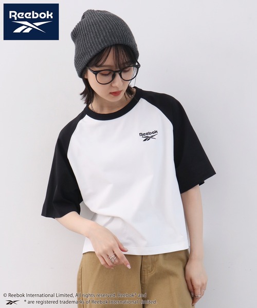 Reebok（リーボック）の「【Reebok/リーボック】刺繍ロゴ クロップド丈 ラグラン半袖Tシャツ（Tシャツ/カットソー・レディース・ネイビー×ホワイト/ブラック/ホワイト×ブラック・M/L）」の19枚目の写真
