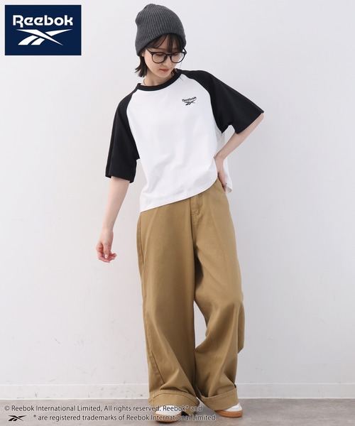 Reebok（リーボック）の「【Reebok/リーボック】刺繍ロゴ クロップド丈 ラグラン半袖Tシャツ（Tシャツ/カットソー・レディース・ネイビー×ホワイト/ブラック/ホワイト×ブラック・M/L）」の20枚目の写真