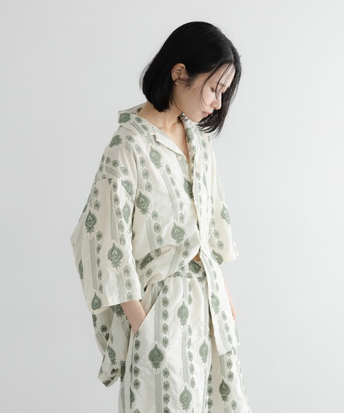 LOWRYS FARM（ローリーズファーム）の「【LFM(U)】エンブロイダリーＯＣシャツＳＳ　 761946（シャツ/ブラウス・メンズ・グリーン/ネイビー・MEDIUM/LARGE）」の15枚目の写真