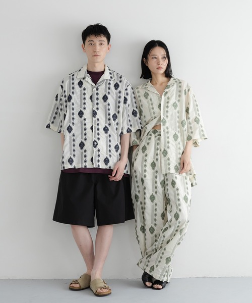 LOWRYS FARM（ローリーズファーム）の「【LFM(U)】エンブロイダリーＯＣシャツＳＳ　 761946（シャツ/ブラウス・メンズ・グリーン/ネイビー・MEDIUM/LARGE）」の9枚目の写真