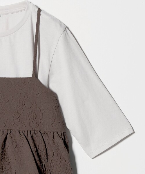 A DAY IN THE LIFE UNITED ARROWS(アデイインザライフユナイテッドアローズ)の「エンボスキャミ+Tシャツ ‐セットアイテム‐<A DAY IN THE LIFE>(Tシャツ/カットソー・レディース・ブラック/ダークブラウン/ナチュラル/グレー系・FREE)」の13枚目の写真