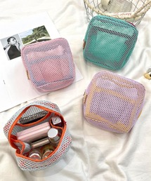 Vini（ヴィニ）の「バイカラー ジップ メッシュ ポーチ（ポーチ）」