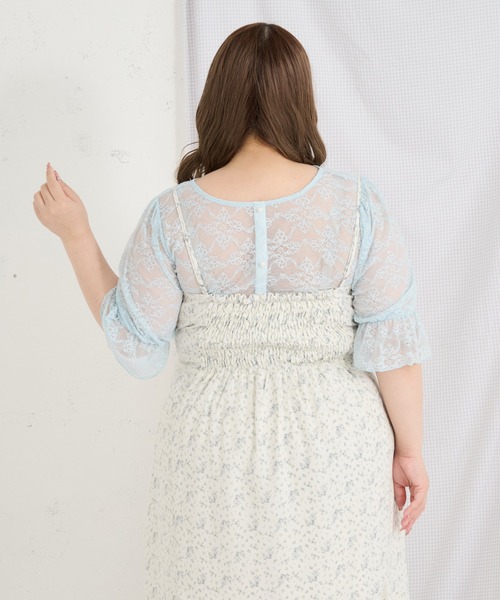 Louiosy（ルオシー）の「【Louiosy】【大きいサイズ】2wayレーストップス（シャツ/ブラウス・レディース・ブラック/ライトブルー/アイボリー・3L/4L/X-LARGE）」の5枚目の写真