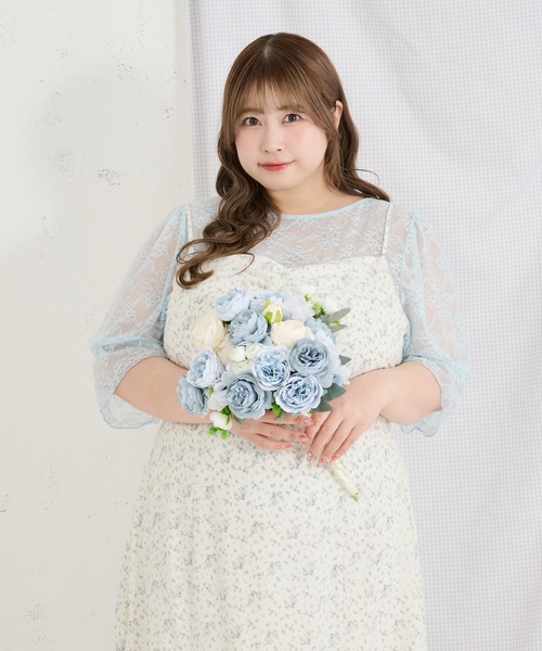 Louiosy（ルオシー）の「【Louiosy】【大きいサイズ】2wayレーストップス（シャツ/ブラウス・レディース・ブラック/ライトブルー/アイボリー・3L/4L/X-LARGE）」の16枚目の写真