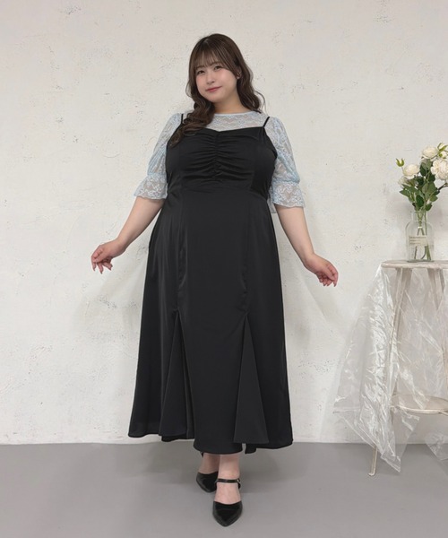 Louiosy（ルオシー）の「【Louiosy】【大きいサイズ】2wayレーストップス（シャツ/ブラウス・レディース・ブラック/ライトブルー/アイボリー・3L/4L/X-LARGE）」の15枚目の写真