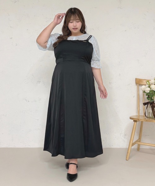 Louiosy（ルオシー）の「【Louiosy】【大きいサイズ】2wayレーストップス（シャツ/ブラウス・レディース・ブラック/ライトブルー/アイボリー・3L/4L/X-LARGE）」の13枚目の写真