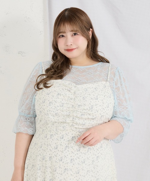 Louiosy（ルオシー）の「【Louiosy】【大きいサイズ】2wayレーストップス（シャツ/ブラウス・レディース・ブラック/ライトブルー/アイボリー・3L/4L/X-LARGE）」の17枚目の写真