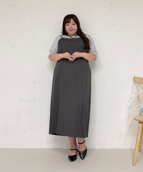 Louiosy（ルオシー）の「【Louiosy】【大きいサイズ】2wayレーストップス（シャツ/ブラウス・レディース・ブラック/ライトブルー/アイボリー・3L/4L/X-LARGE）」の20枚目の写真