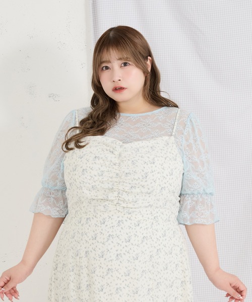 Louiosy（ルオシー）の「【Louiosy】【大きいサイズ】2wayレーストップス（シャツ/ブラウス・レディース・ブラック/ライトブルー/アイボリー・3L/4L/X-LARGE）」の21枚目の写真