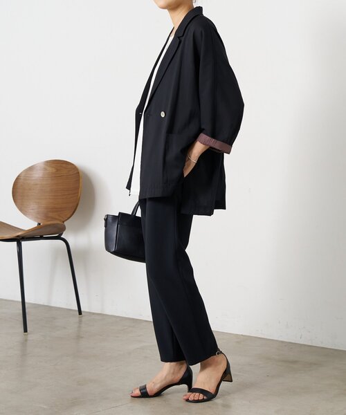 BEARDSLEY(ビアズリー)の「ウエストリブスリムパンツ(その他パンツ・レディース・ネイビー/ブラック/アイボリー・0/2/1)」の5枚目の写真