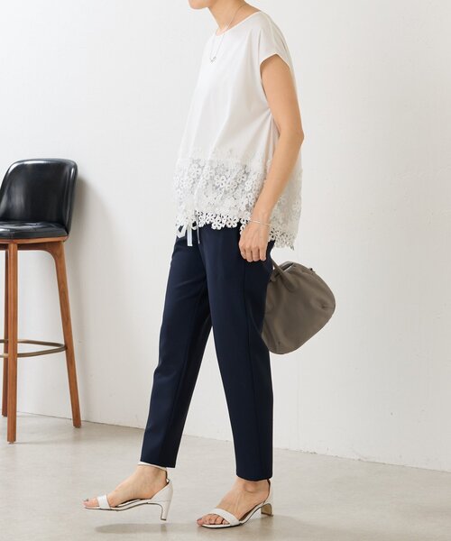 BEARDSLEY(ビアズリー)の「ウエストリブスリムパンツ(その他パンツ・レディース・ネイビー/ブラック/アイボリー・0/2/1)」の14枚目の写真