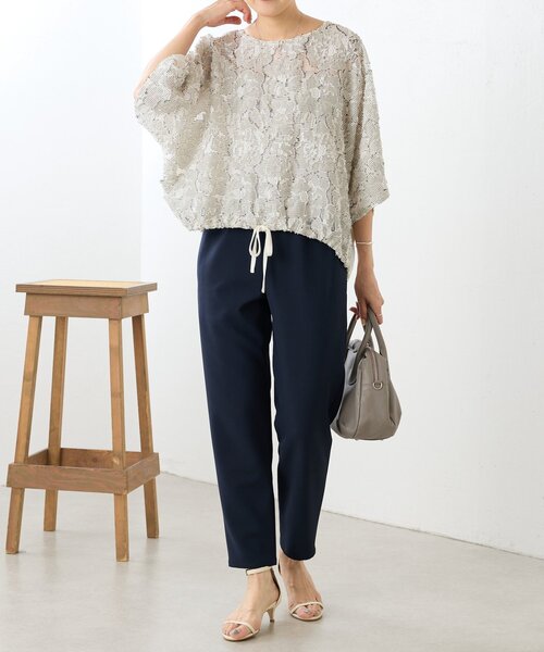 BEARDSLEY(ビアズリー)の「ウエストリブスリムパンツ(その他パンツ・レディース・ネイビー/ブラック/アイボリー・0/2/1)」の16枚目の写真