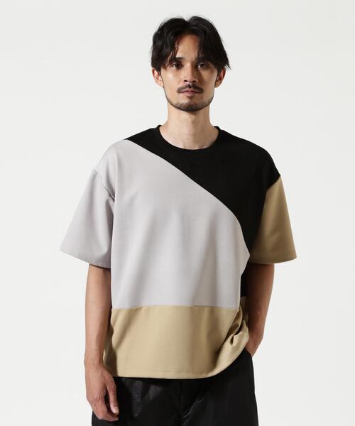BEAVER(ビーバー)の「B omnivore/ビーオムニボー PANEL TEE パネル切り替えTEE(Tシャツ/カットソー・メンズ・ブラック・L/M)」の1枚目の写真