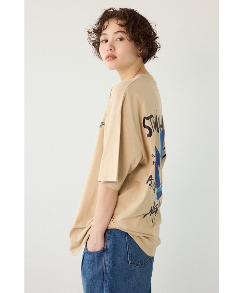 RODEO CROWNS WIDE BOWL(ロデオクラウンズワイドボウル)の「レインボーインクプリントTシャツ(Tシャツ/カットソー・レディース・ピンク/ベージュ/ブラック/オフホワイト・MEDIUM/LARGE)」の8枚目の写真