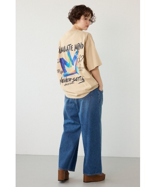 RODEO CROWNS WIDE BOWL(ロデオクラウンズワイドボウル)の「レインボーインクプリントTシャツ(Tシャツ/カットソー・レディース・ピンク/ベージュ/ブラック/オフホワイト・MEDIUM/LARGE)」の11枚目の写真