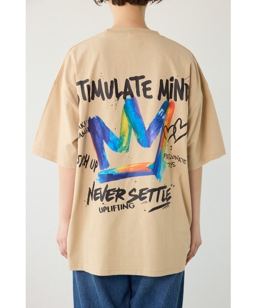 RODEO CROWNS WIDE BOWL(ロデオクラウンズワイドボウル)の「レインボーインクプリントTシャツ(Tシャツ/カットソー・レディース・ピンク/ベージュ/ブラック/オフホワイト・MEDIUM/LARGE)」の14枚目の写真