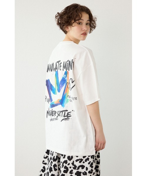 RODEO CROWNS WIDE BOWL(ロデオクラウンズワイドボウル)の「レインボーインクプリントTシャツ(Tシャツ/カットソー・レディース・ピンク/ベージュ/ブラック/オフホワイト・MEDIUM/LARGE)」の5枚目の写真