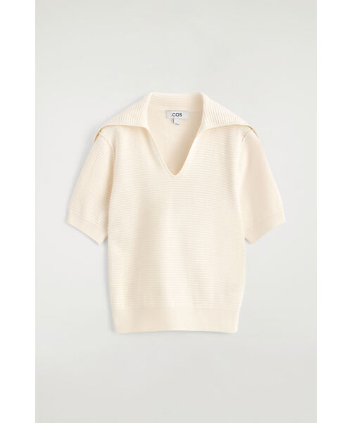 COS(コス)の「セーラーカラーニットトップ(ニット/セーター・レディース・オフホワイト/ネイビー・S/XL/M/XS/L)」の7枚目の写真