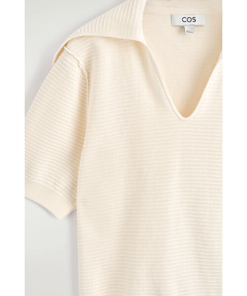 COS(コス)の「セーラーカラーニットトップ(ニット/セーター・レディース・オフホワイト/ネイビー・S/XL/M/XS/L)」の8枚目の写真