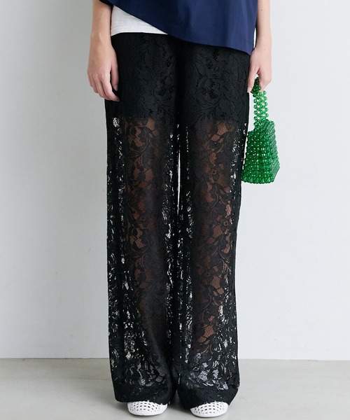 LE CIEL BLEU(ルシェルブルー)の「シアーフローラルレースパンツ/Sheer Floral Lace Pants(その他パンツ・レディース・ブラック・34/36/38)」の5枚目の写真