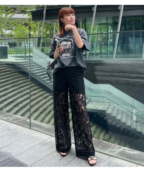 LE CIEL BLEU(ルシェルブルー)の「シアーフローラルレースパンツ/Sheer Floral Lace Pants(その他パンツ・レディース・ブラック・34/36/38)」の12枚目の写真