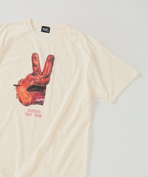JOURNAL STANDARD relume（ジャーナルスタンダード　レリューム）の「Rawlings / ローリングス 別注” XPG3” グローブアート プリントTシャツ（Tシャツ/カットソー・メンズ・チャコールグレー/ホワイト/ブルー系その他/アイボリー・LARGE/MEDIUM）」の15枚目の写真
