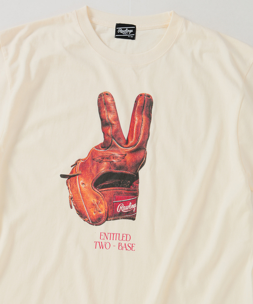 JOURNAL STANDARD relume（ジャーナルスタンダード　レリューム）の「Rawlings / ローリングス 別注” XPG3” グローブアート プリントTシャツ（Tシャツ/カットソー・メンズ・チャコールグレー/ホワイト/ブルー系その他/アイボリー・LARGE/MEDIUM）」の14枚目の写真