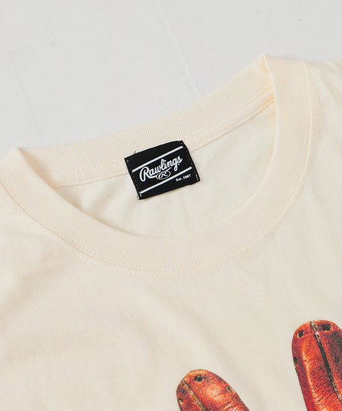 JOURNAL STANDARD relume（ジャーナルスタンダード　レリューム）の「Rawlings / ローリングス 別注” XPG3” グローブアート プリントTシャツ（Tシャツ/カットソー・メンズ・チャコールグレー/ホワイト/ブルー系その他/アイボリー・LARGE/MEDIUM）」の13枚目の写真