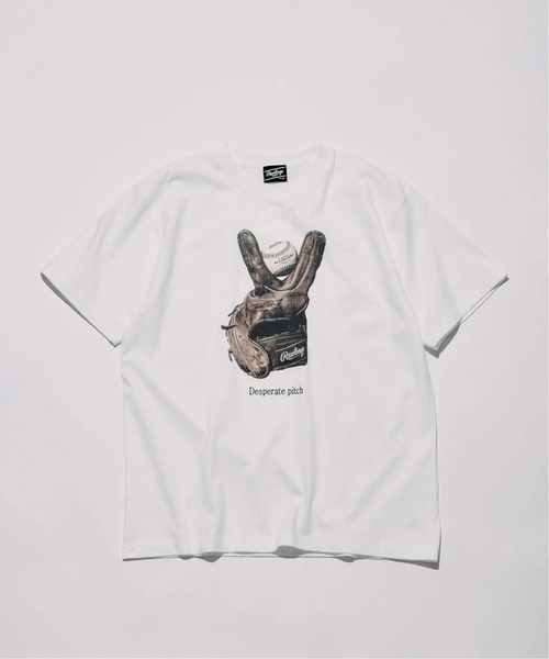 JOURNAL STANDARD relume(ジャーナルスタンダード レリューム)の「《追加》Rawlings / ローリングス 別注” XPG3” グローブアート プリントTシャツ(Tシャツ/カットソー・メンズ・チャコールグレー/ホワイト/ブルー系その他/アイボリー・LARGE/MEDIUM)」の1枚目の写真