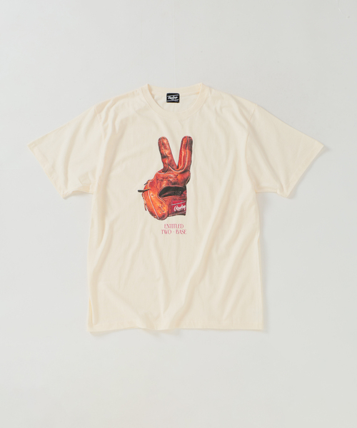 JOURNAL STANDARD relume(ジャーナルスタンダード レリューム)の「《追加》Rawlings / ローリングス 別注” XPG3” グローブアート プリントTシャツ(Tシャツ/カットソー・メンズ・チャコールグレー/ホワイト/ブルー系その他/アイボリー・LARGE/MEDIUM)」の2枚目の写真