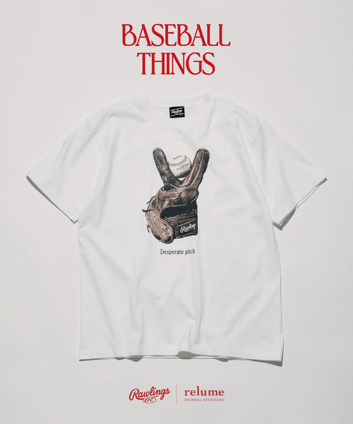 JOURNAL STANDARD relume(ジャーナルスタンダード レリューム)の「《追加》Rawlings / ローリングス 別注” XPG3” グローブアート プリントTシャツ(Tシャツ/カットソー・メンズ・チャコールグレー/ホワイト/ブルー系その他/アイボリー・LARGE/MEDIUM)」の5枚目の写真