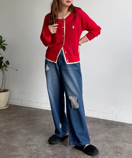 CPCM(シーピーシーエム)の「ダメージレースデニムパンツ(その他パンツ・レディース・ネイビー/サックスブルー/ブラック・PS/FREE)」の13枚目の写真