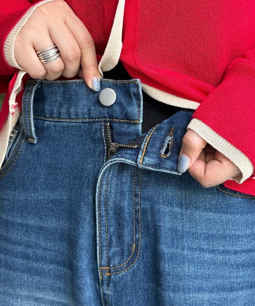 CPCM(シーピーシーエム)の「ダメージレースデニムパンツ(その他パンツ・レディース・ネイビー/サックスブルー/ブラック・PS/FREE)」の14枚目の写真