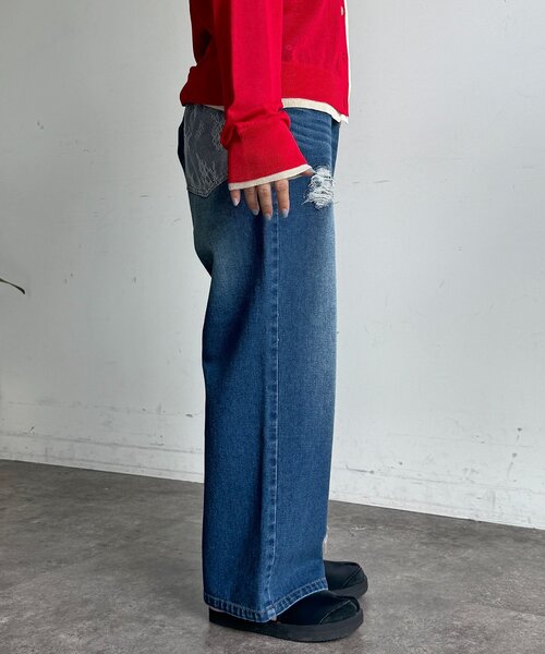 CPCM(シーピーシーエム)の「ダメージレースデニムパンツ(その他パンツ・レディース・ネイビー/サックスブルー/ブラック・PS/FREE)」の20枚目の写真