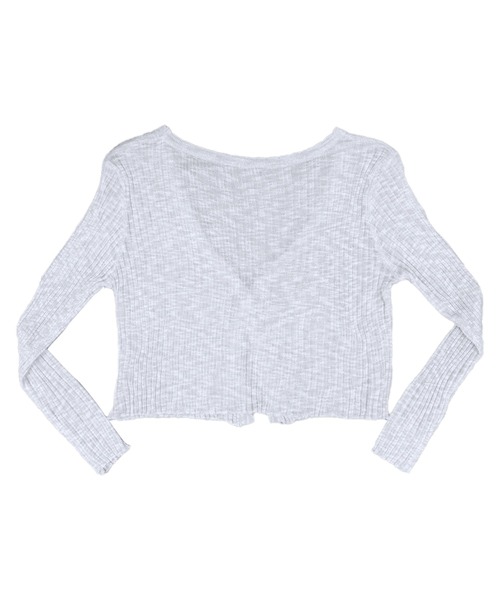 FOLLOWIN(フォロウィン)の「【5COLOR】シアーリブVネックショートカーディガン(カーディガン/ボレロ・レディース・グレー/ホワイト/ブラック/ブルー/アイボリー・FREE)」の8枚目の写真
