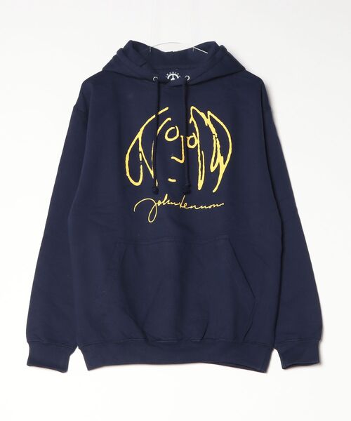 MUSIC TEE(ミュージックティー)の「PO HOODIE JOHN LENNON“SELF PORTLAIT”/ プルオーバー フーディ― ジョンレノン ”セルフ ポートレート”(パーカー・メンズ・ネイビー・MEDIUM)」の1枚目の写真