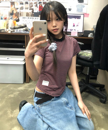 ベイビーステップ セミクロップ半袖Tシャツ [ピンク]