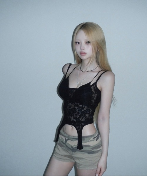 THEAIRTOWN(ジエアタウン)の「kyloser see-through top(キャミソール・レディース・ブラック/ホワイト・FREE)」の7枚目の写真