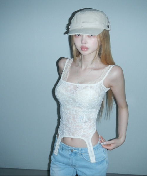 THEAIRTOWN(ジエアタウン)の「kyloser see-through top(キャミソール・レディース・ブラック/ホワイト・FREE)」の5枚目の写真